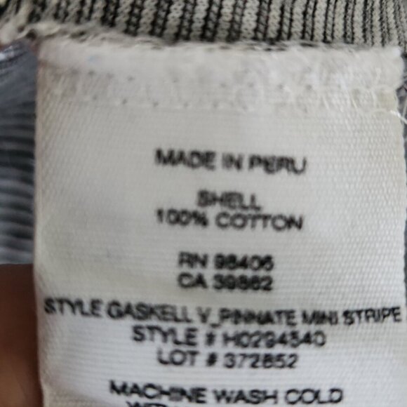 THEORY | 153416 Men's Gaskell Pinnate Stripe V-Neck Tee White/Black Sz XL - Picture 6 of 6